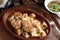 Turkish Casserole Karides Guvec, Shrimp and Mushroom Stew Baked in Clay Dish
