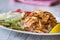 Turkish Chicken Doner Kebab with rice