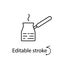 Turkish coffe pot outline icon. Barista equipment. Editable stroke. Isolated vector stock illustration