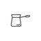 Turkish coffee cezve line icon