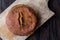 Turkish Cornbread / Misir Ekmegi on wooden surface