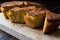 Turkish Cornbread / Misir Ekmegi on wooden surface