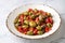Turkish cuisine green olive salad (Turkish name Kirma yesil zeytin salatasi) A flavor belonging