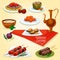 Turkish cuisine kebab meat dishes icon