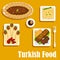 Turkish cuisine with kebab and shawarma