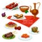 Turkish cuisine meat and vegetable dishes icon