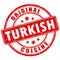 Turkish cuisine vector round stamp