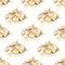 Turkish delight halva pieces with sunflower seeds repeat seamless pattern on light background.