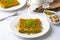 Turkish dessert antep kadayif - pistachio kadayif