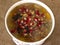 Turkish dessert Asure Ashure from boiled cereals with dried fruits and pomegranate grains