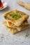 Turkish Dessert Katmer with Pistachio Powder and Tea