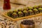 Turkish dessert from Turkish cuisine baklava with choclate