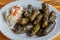 Turkish dolma - vine leaves stuffed with meat