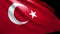 Turkish Flag Background Blowing in the Wind Seamless Looping Luma Matte 4K