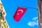 Turkish flag on blue sky background