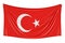 Turkish flag hanging on the wall, 3D rendering