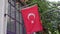 Turkish flag hanging on the window