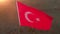 Turkish flag in sunset sunlight close-up