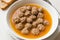 Turkish food Sulu Kofte / Juicy Meatballs Soup with Bread