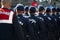 Turkish Gendarme Military walking on the Republic day of Turkey at Izmir Turkey