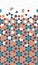 Turkish geometric pattern. Color islamic pattern. Geometric halftone texture with mixed arabesque color tile