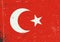 Turkish grunge flag. Abstract Turkey patriotic background. Vector ottoman grunge illustration, A4 format