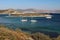 Turkish gulet - traditional wooden schooner moored in Aquarium Bay near Bodrum