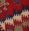 Turkish kilim with orange and brown, red patterns