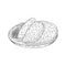 Turkish Lahmacun dish or Turkish pizza, engraving vector illustration isolated.