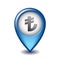 Turkish Lira symbol on Mapping Marker vector icon.