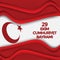 Turkish National Festival. 29 Ekim Cumhuriyet Bayrami. Translation: Happy October 29th Republic Day. National Day in Turkey. Typog