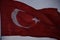 Turkish national flag over blue sky