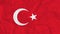 The Turkish national flag with a subtle creased fabric texture