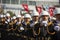 Turkish navy soldiers military walking