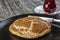 Turkish Pastry Pogaca with Tea / Cay on wooden surface. Traditional Bakery