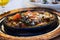 Turkish peasant stew with lamb meat and vegetables