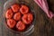 Turkish Quince Dessert / Ayva Tatlisi in a glass bowl.