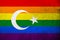 Turkish Rainbow LGBT pride flag. Grunge background