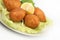 Turkish Ramadan Food icli kofte ( meatball ) falafel white background