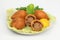 Turkish Ramadan Food icli kofte ( meatball ) falafel white background