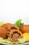 Turkish Ramadan Food icli kofte ( meatball ) falafel white background