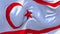 Turkish Republic of Northern Cyprus Flag Waving Seamless Loop Background.