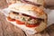 Turkish sandwich balik ekmek close-up. horizontal