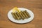 Turkish sarma on wooden background