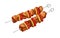 Turkish shish kebab, grilled meat with tomato and onions. Vector