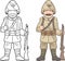 Turkish soldier, world war one, coloring book