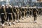 Turkish soldiers Military walking on Republic Day of Turkey. Alsancak Izmir Turkey