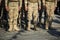 Turkish soldiers waiting in line with rifles