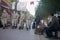 Turkish soldiers walking in tent city in Izmir Turkey