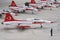 Turkish Stars, Turkish Air Force aerobatic demonstration team display in Istanbul Ataturk Airport during Teknofest Istanbul,